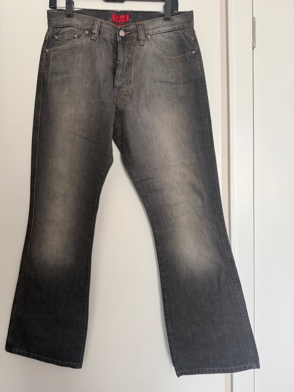 Hugo Boss Men's Gray Faded Bootcut Jeans